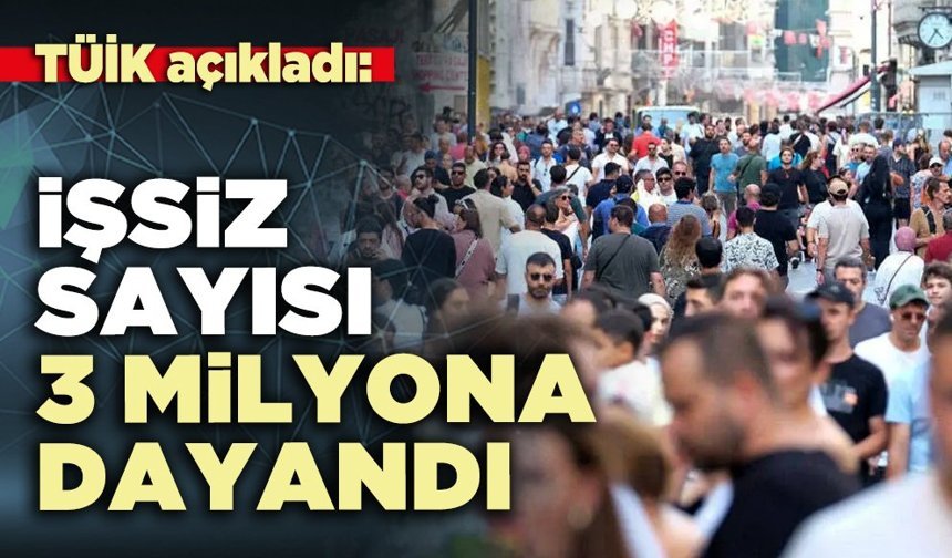 TÜİK açıkladı: İşsiz sayısı 3 milyona dayandı