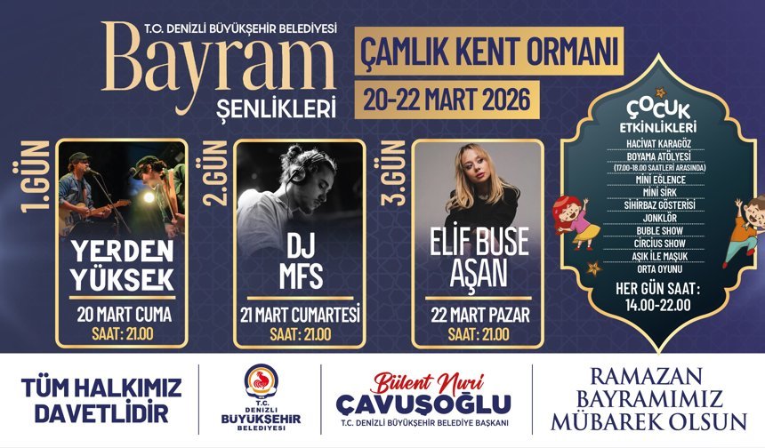 Denizli Büyükşehir Belediyesi Ramazan Bayramı etkinlikleri Popup Reklamı 19-20 Mart 2026