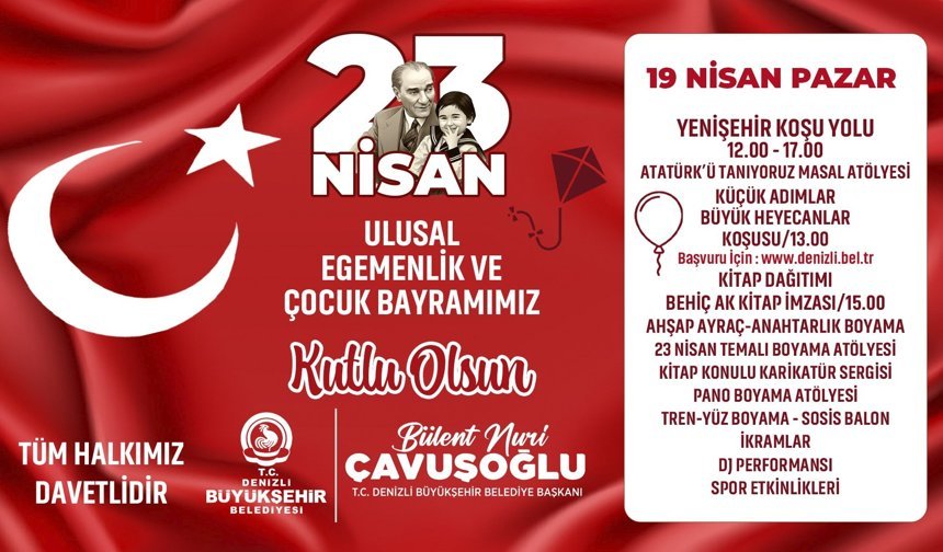 Denizli Büyükşehir Belediyesi 23 Nisan Çocuk Bayramı 17 Nisan Popup Reklamı