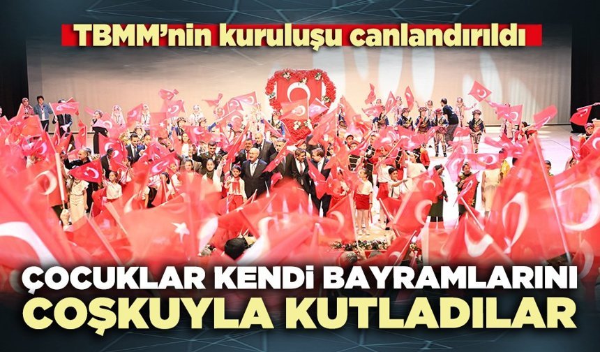 Çocuklar kendi bayramlarını coşkuyla kutladılar