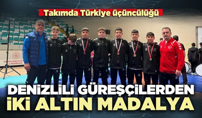 Denizlili güreşçilerden iki altın madalya