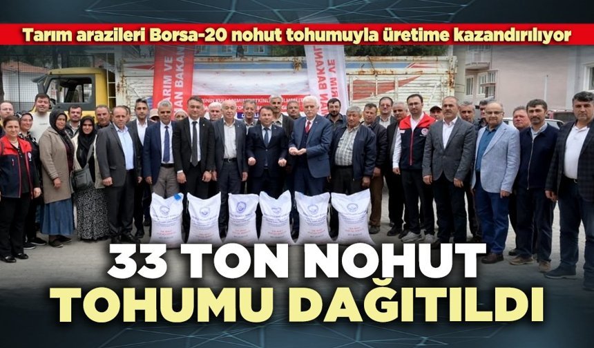 33 Ton nohut tohumu dağıtıldı