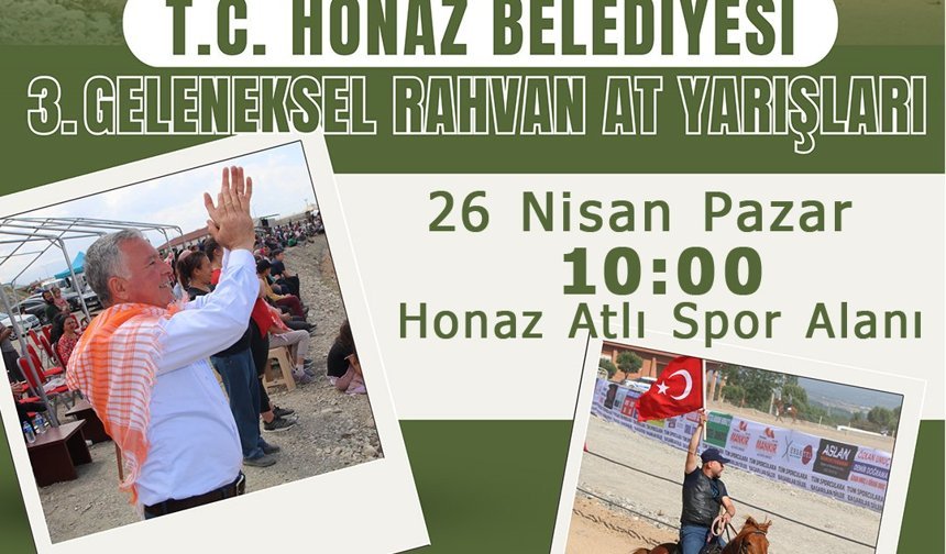 Honaz Belediyesi Rahvan At Yarışları 24 Nisan Duyuru Popup Reklamı