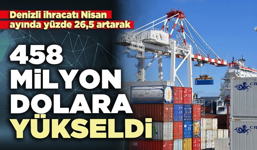 Denizli ihracatı Nisan ayında yüzde 26,5 artarak 458 milyon dolara yükseldi