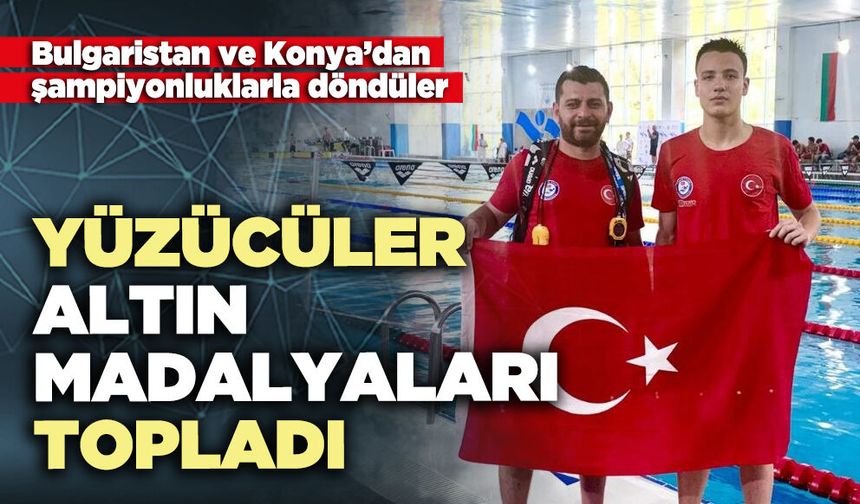 Yüzücüler altın madalyaları topladı