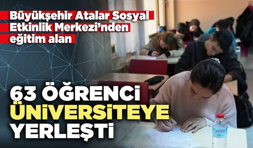 63 Öğrenci üniversiteye yerleşti