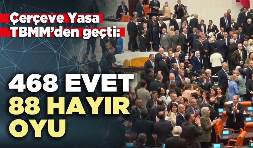Çerçeve Yasa TBMM’den geçti: 468 evet, 88 hayır oyu