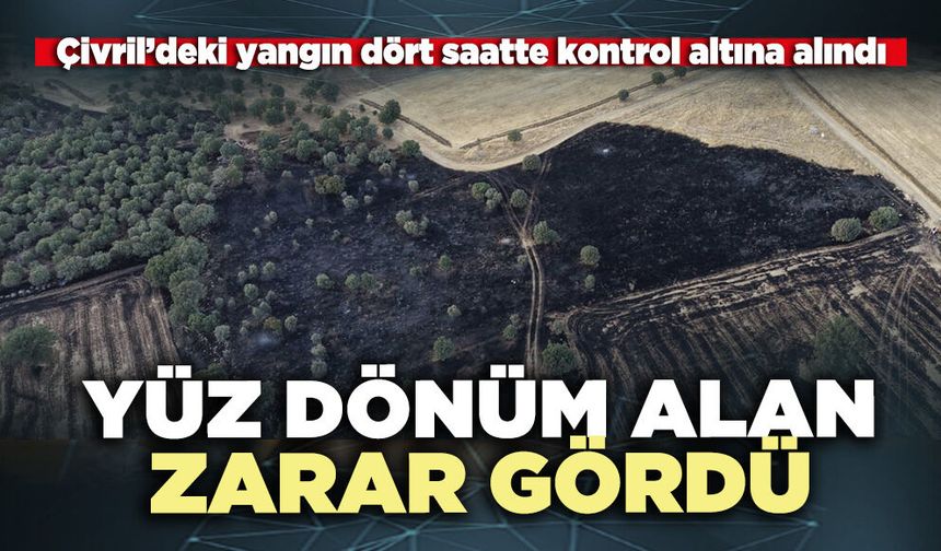 Çivril’deki yangında yüz dönüm alan zarar gördü