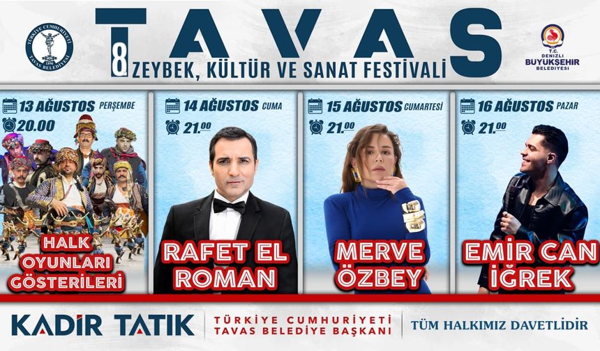 Tavas Belediyesi 8. Zeybek Kültür ve Sanat Festivali 12-13-14 Ağustos 2026 Popup Reklamı