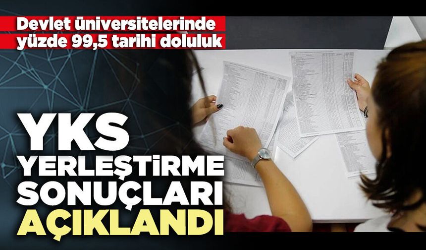 YKS yerleştirme sonuçları açıklandı