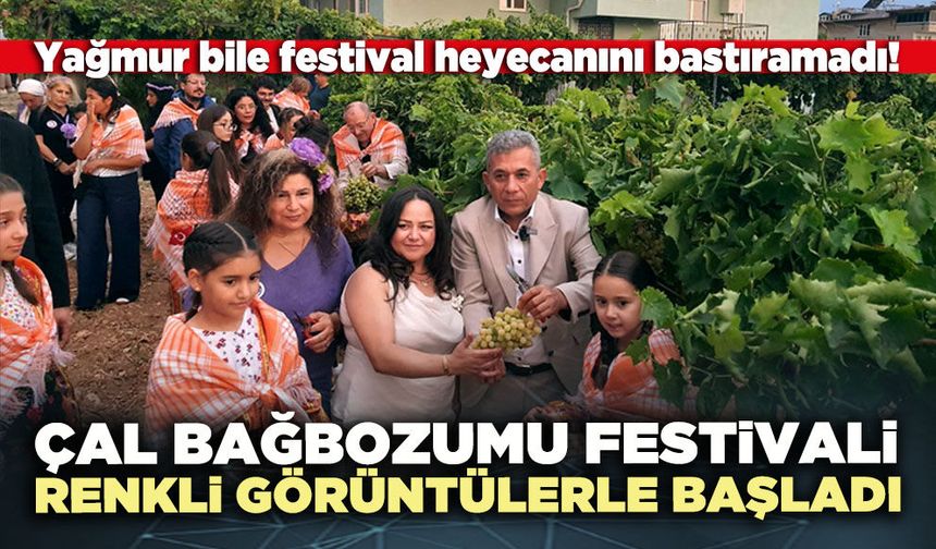 Çal Bağbozumu Festivali renkli görüntülerle başladı