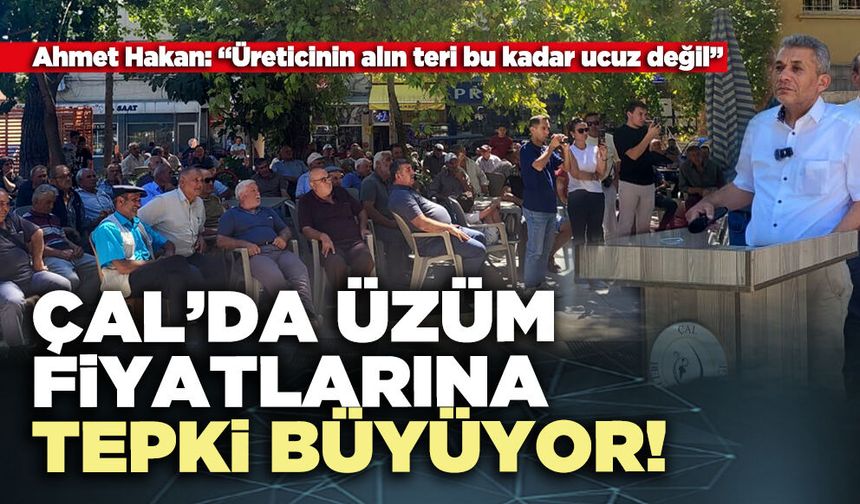 Çal’da üzüm fiyatlarına tepki büyüyor