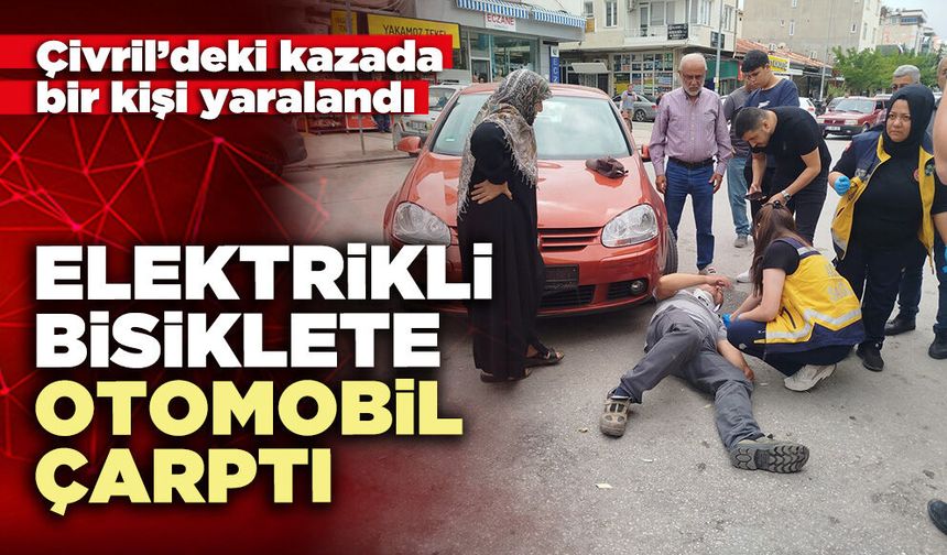 Elektrikli bisiklete otomobil çarptı
