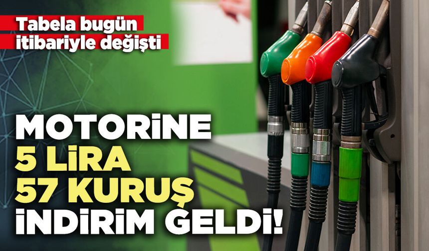 Motorine 5 lira 57 kuruş indirim geldi!