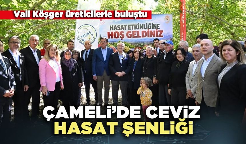Vali Köşger ceviz hasat şenliğinde  üreticilerle buluştu