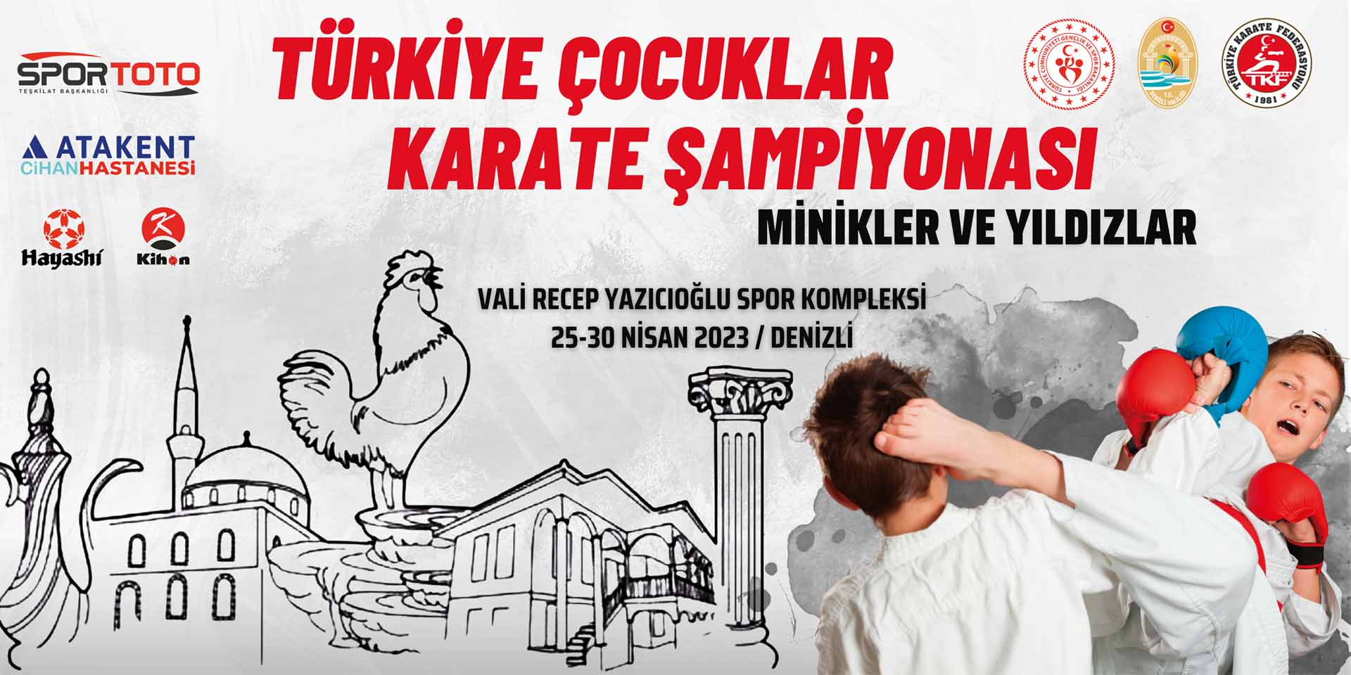 Türkiye Minikler ve Yıldızlar Karate Şampiyonası 25-30 Nisan tarihlerinde Denizli’nin ev sahipliğinde yapılacak. Dev organizasyona 81 ilden 5 bin sporcu, antrenör ve yakınları katılım sağlayacak.
