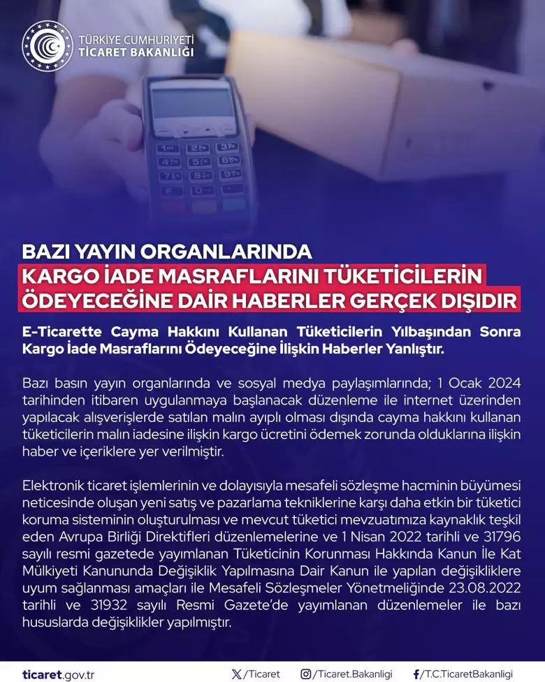 ticaret kargo iade