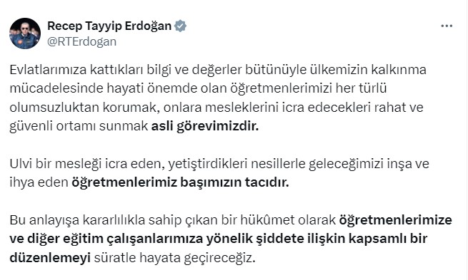 Erdoğan Öğretmen Düzenlemesi