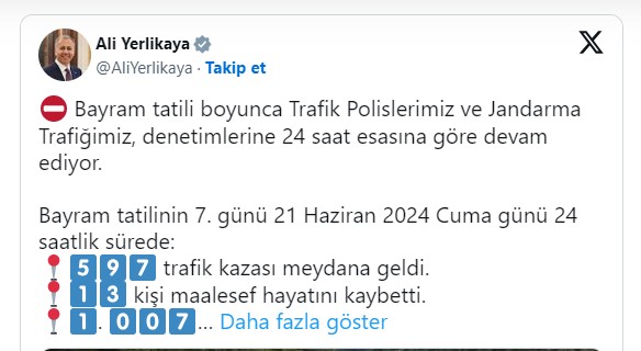 Bakan Kaza Bilanço