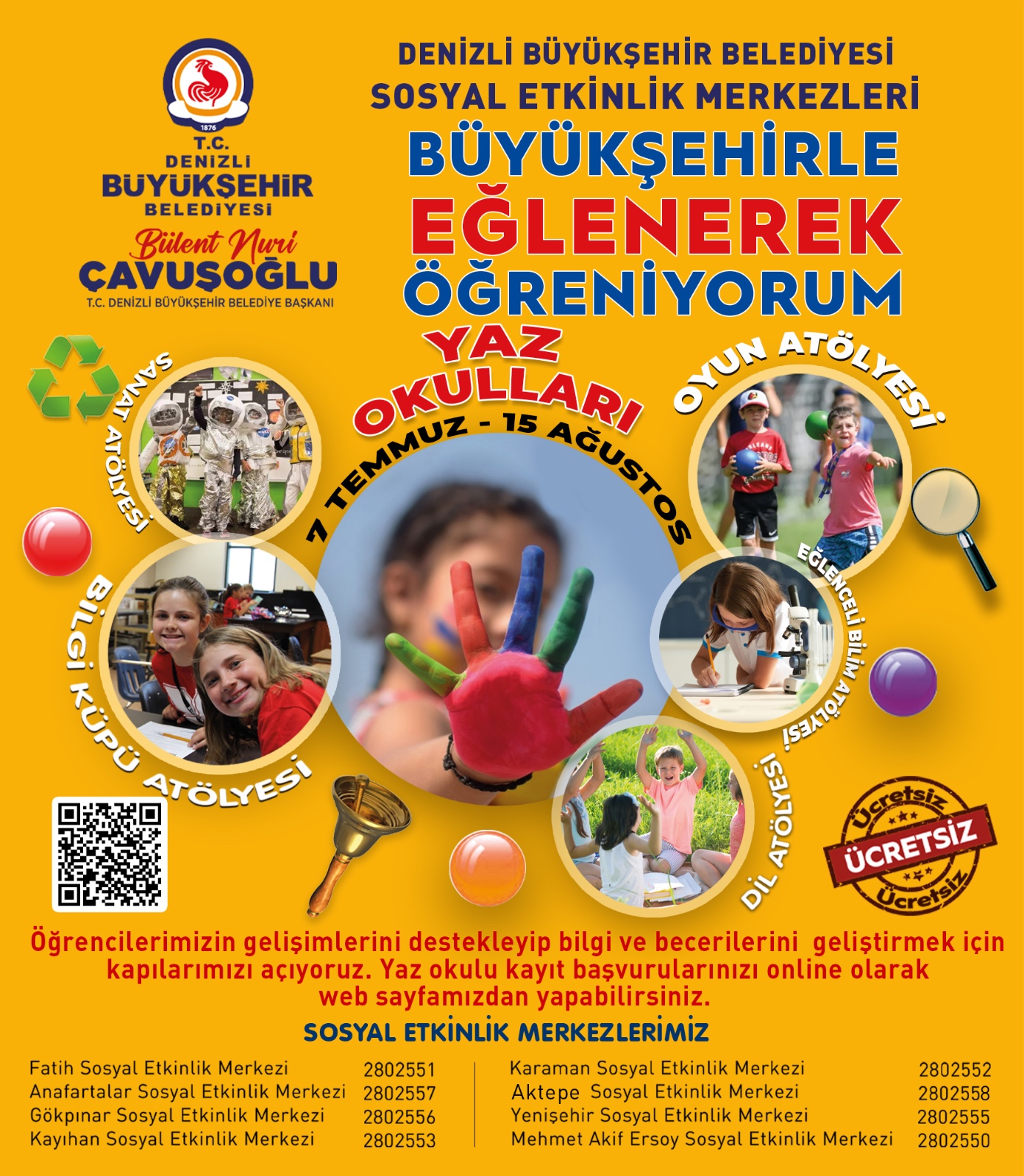 Büyükşehir’den Çocuklara Eğlenceli Ve Öğretici Yaz Tatili