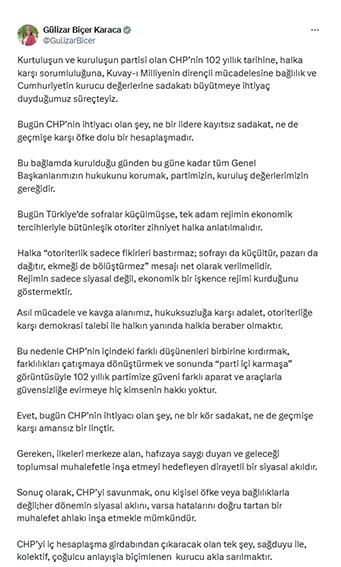 Karaca Birlik Çağrısı