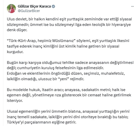 Gülizar Biçer Açıklama
