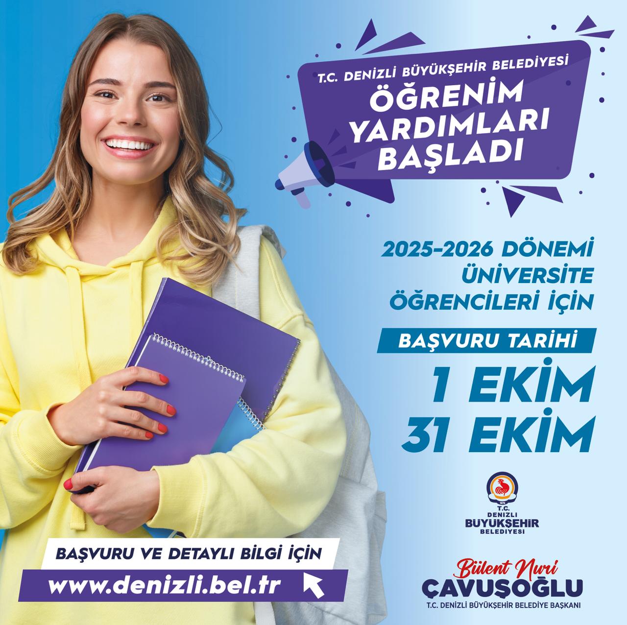Denizli Büyükşehir’den Üniversite Öğrencilerine Öğrenim Desteği