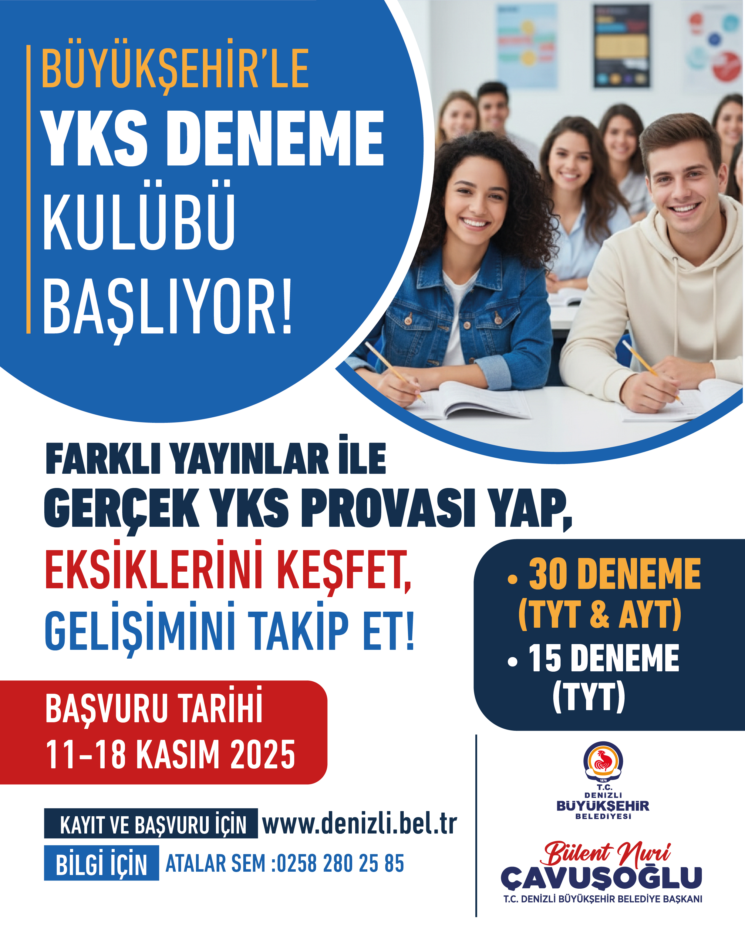 Denizli Büyükşehir’in Yks Deneme Kulübü Başlıyor