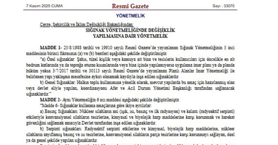 Sığınak Resmi Gazete