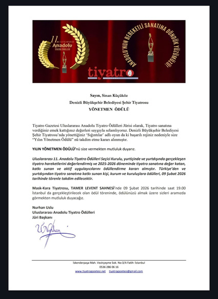 Denizli Büyükşehir Tiyatrosu’na Uluslararası Ödül 44