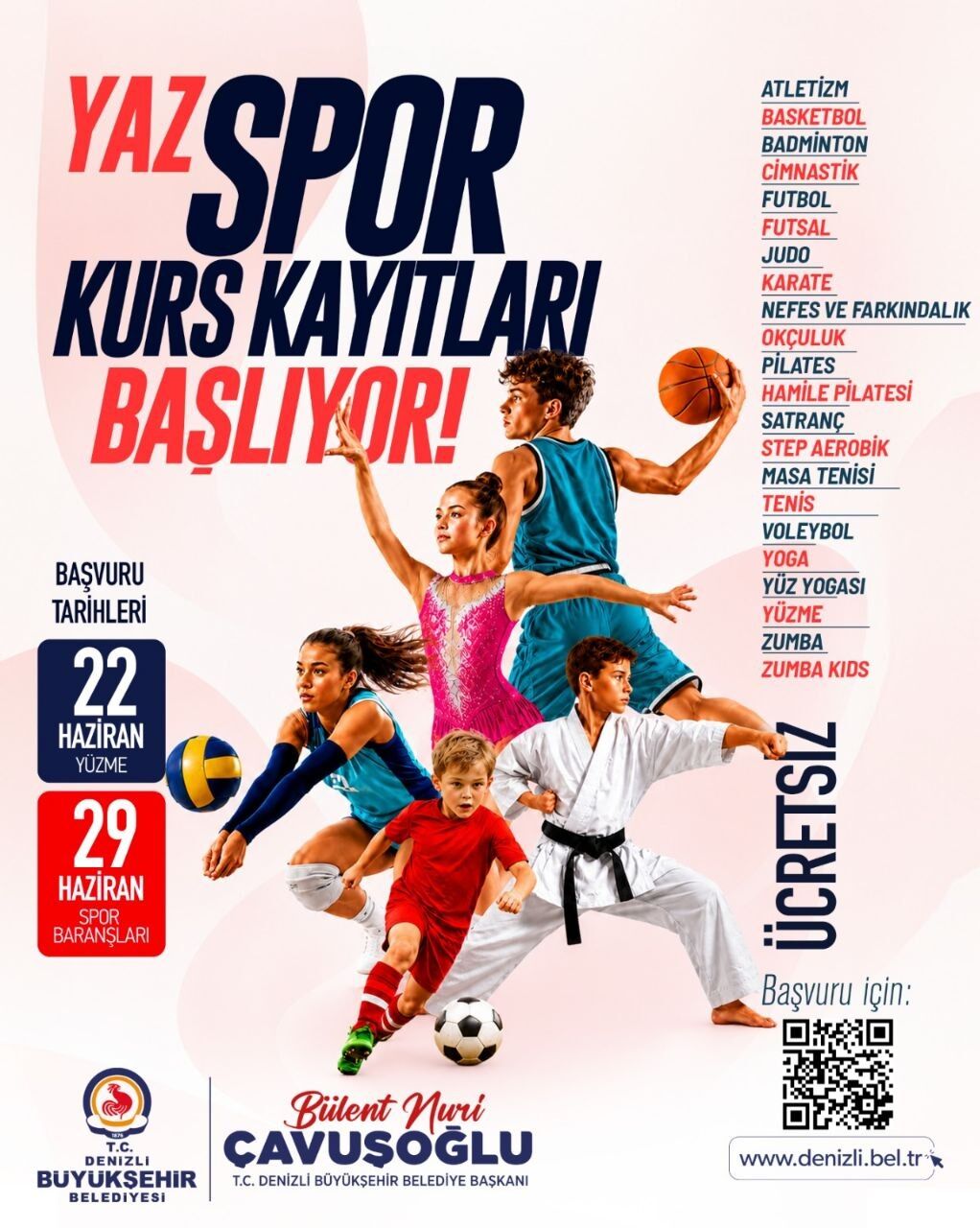 Denizli Büyükşehir’de Yaz Spor Okulları Kayıtları Başlıyor