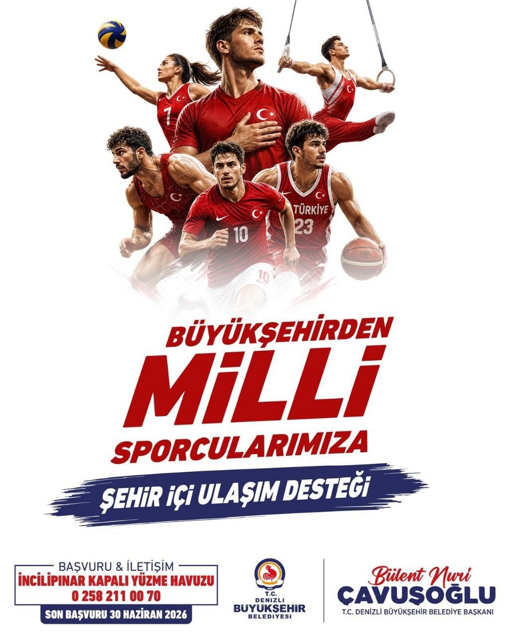Denizli Büyükşehir’den Milli Sporculara Ücretsiz Ulaşım Desteği