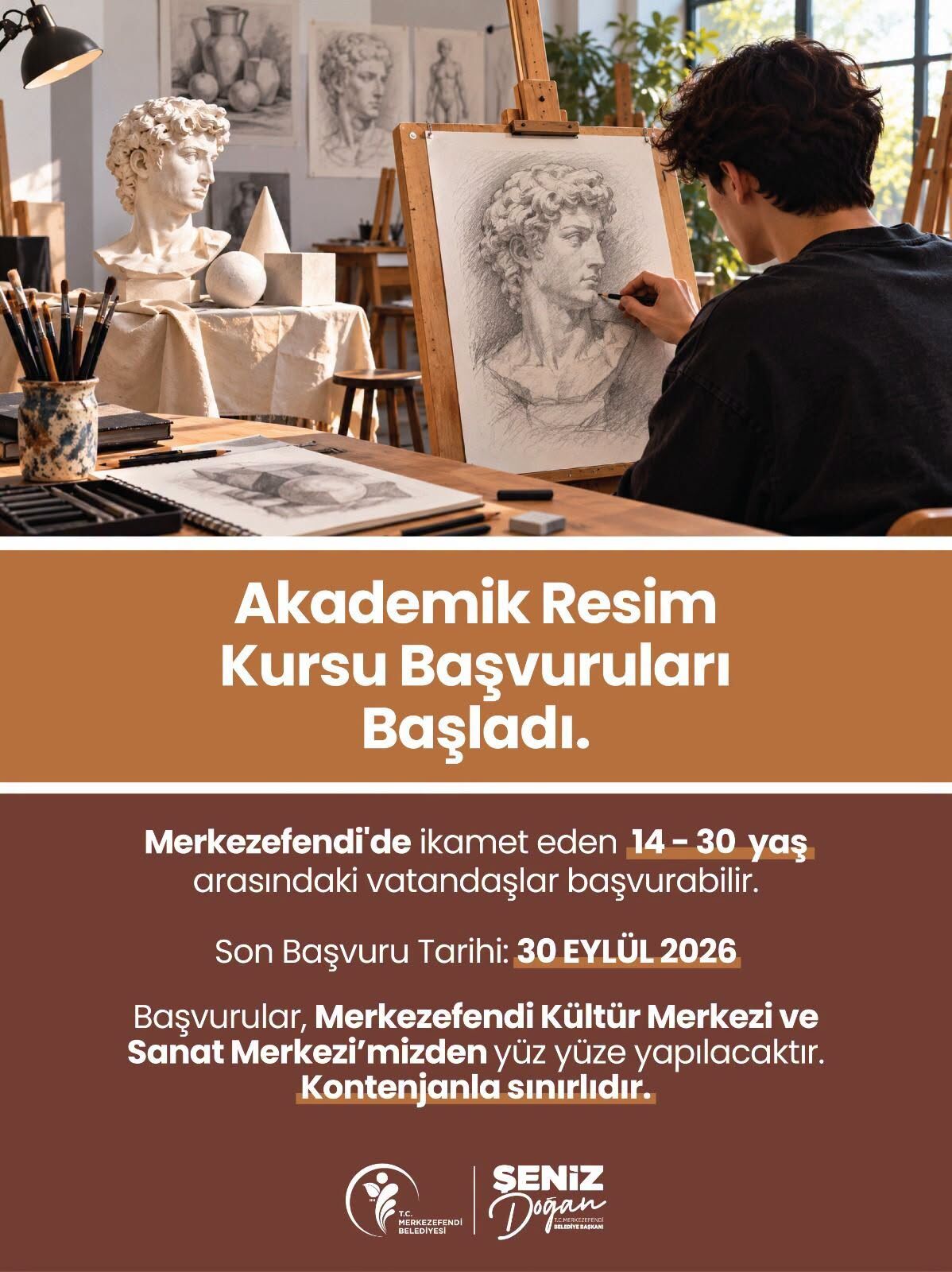 Merkezefendi̇ Beledi̇yesi̇’nde Akademi̇k Resi̇m Kursu Başvurulari Başladi