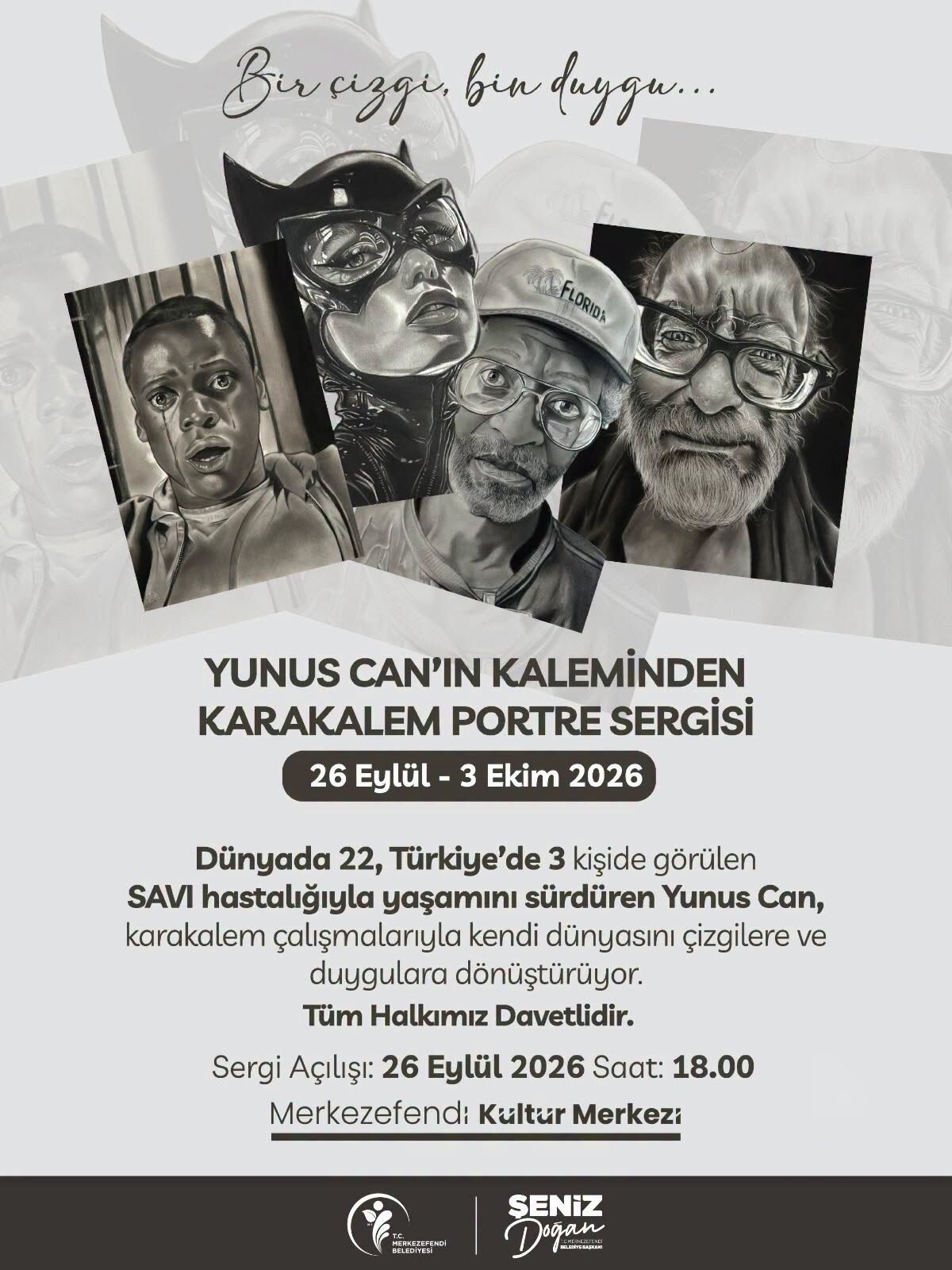 Yunus Can’in Kalemi̇nden “Bi̇r Çi̇zgi̇, Bi̇n Duygu” Sergi̇si̇ Merkezefendi̇’de